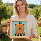 INFUNLY Orange Capybara Punch Needle Kit 9.4x9.4" DIY Punch Embroidery Kit - Image 6