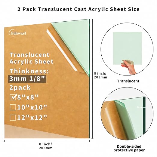 Translucent Acrylic Sheet 1/8 Thick - Image 2