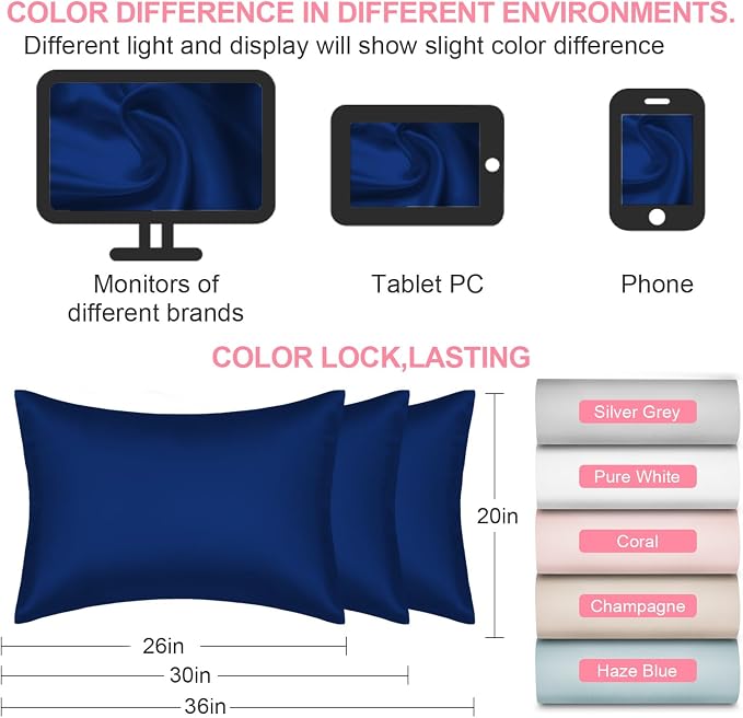 Silk Pillow Cases 2 Pack Standard Size - Image 7