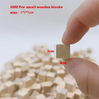 1000Pcs Wooden Blocks for Crafts, Unfinished Wood Cubes, 1cm Natural Pine Small - Image 2