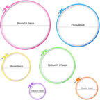 Caydo 6 Pieces Embroidery Hoops and 15 Needles, Plastic Circle Cross Stitch - Image 2