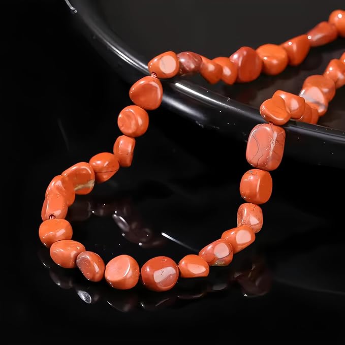 HAAMIIQII Natural Red Jasper Pebble Stone 5-8mm Small Irregular Freeform - Image 3