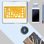 Utoolmart Drafting Templates Geometric Drawing Template Measuring Ruler Yellow - Image 6