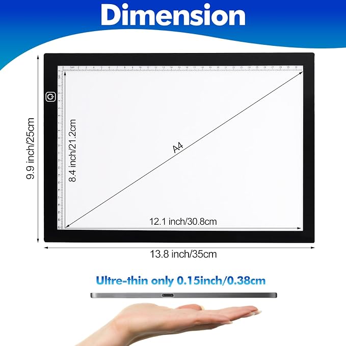 Dorhui A4 Light Pad for Weeding Vinyl, LED Copy Board Light Tracing Box - Image 2