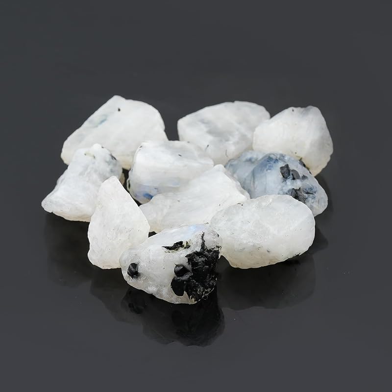 ColouredRocks 10pcs. Tourmilated Moonstone Crystals, Raw Stones, Rough Gemstones - Image 4