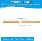 PATIKIL 4 Pcs / 40cm Wood Log Sticks, 0.6-1.2inch in Diameter Natural Driftwood - Image 2