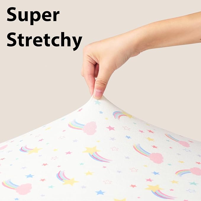 Baby Mini Crib Sheets Girl, Portable 38”x26” Pack and Play Sheets Fitted - Image 5