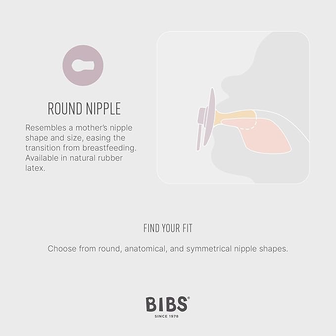BIBS Pacifiers Colour Collection | Natural Rubber Baby Pacifier | Round Nipple | Set of 2 BPA-Free Soothers | Made in Denmark | 18+ Months (Pack of 2) | Hunter Green