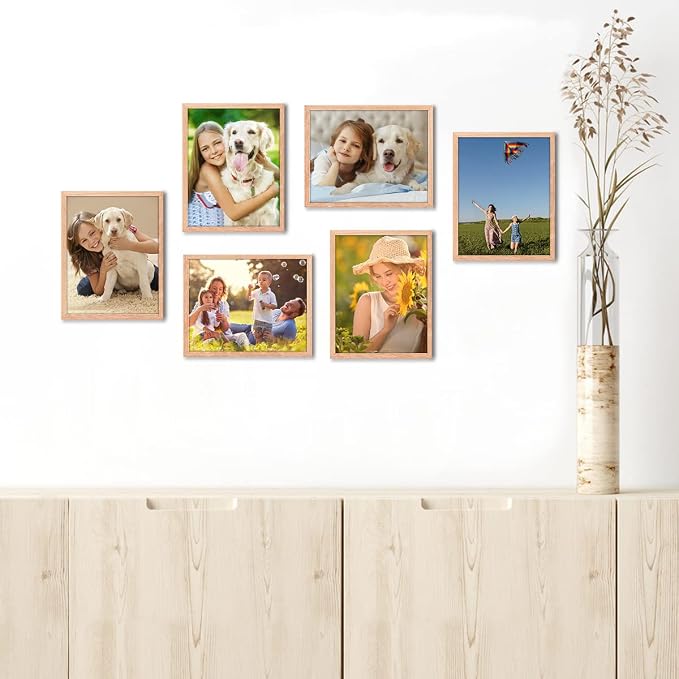 ATOBART 8x10 Set of 3 OAK Wood Picture Frame Solid Wooden Photo Frame Natural - Image 7