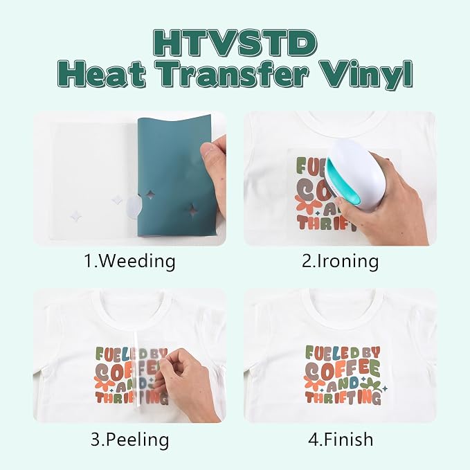 HTVSTD Deep Brown Boho HTV Heat Transfer Vinyl 8pcs 12×10in Iron on Vinyl | - Image 3