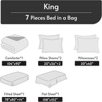 MUXHOMO 7 Pieces King Comforter Set, Reversible Bed in a Bag King Size - Image 5