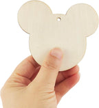 30 Pack 4 Inch Wood Mouse Head Cutouts Unfinished Wood Mouse Head Crafts Wooden - Image 3