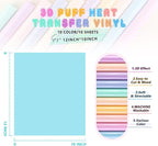 Tintnut Candy Color Puff Heat Transfer Vinyl, easy cut & weed, stretch washable - Image 2