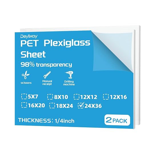 24X36 Clear Large Plexiglass Sheets 1/4 Thick 6mm Polycarbonate Sheet by Deylixay