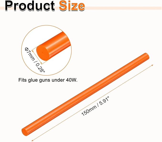 HARFINGTON 10pcs Hot Glue Sticks 0.28" Dia x 5.91" Long EVA Mini Hot Melt - Image 2