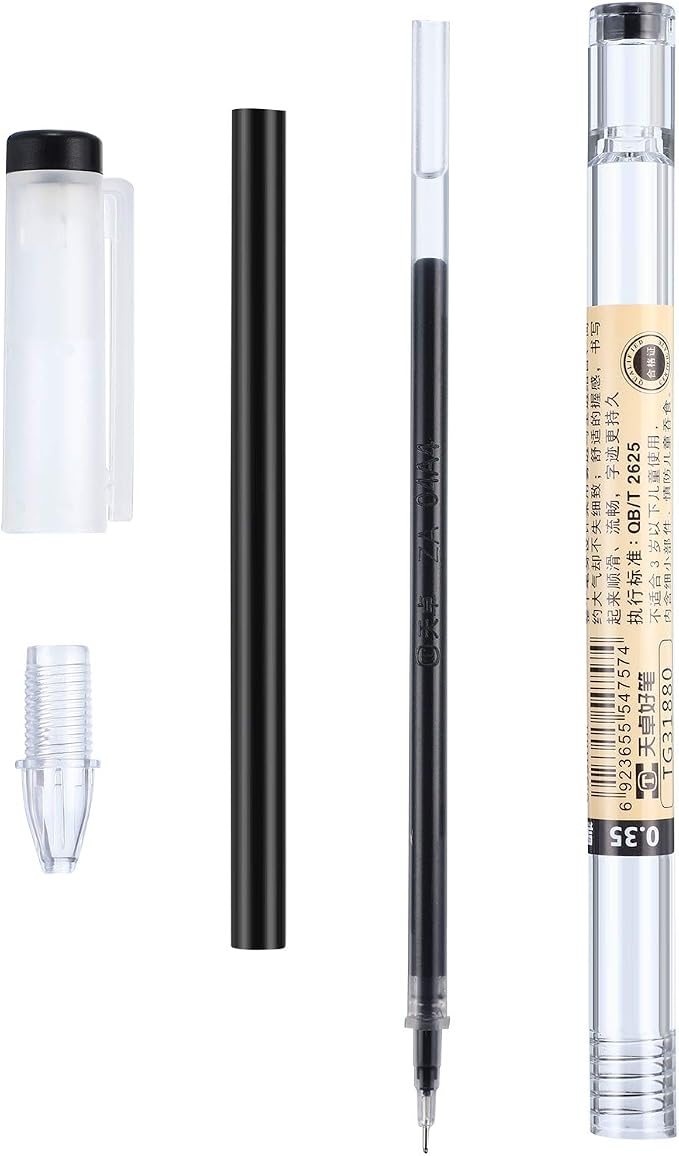 Chinco 24 Pieces 0.35 mm Black Gel Ink Pen Japanese Stationery Extra Fine - Image 4