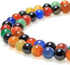 MJDCB AAA Natural Multicolor Agate Beads Round Colorful Stone Energy Healing - Image 2