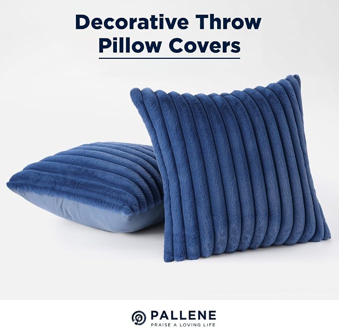 Pallene Faux Fur Plush Throw Pillow Covers 16x16 Set of 2, Luxury Soft Fluffy - Image 7