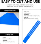 FUNKAKA Fluorescent Blue HTV Heat Transfer Vinyl Rolls - Image 2