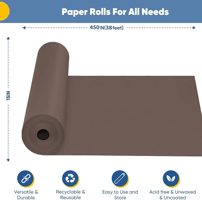 Chocolate Brown Wrapping Paper, Birthday Father's Day Bouquet Flower Gift Wrap - Image 2