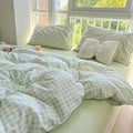 Nayoroom Green Gingham Duvet Cover Full Size Plaid Dorm Bedding Set 3 Pieces by Nayoroom
