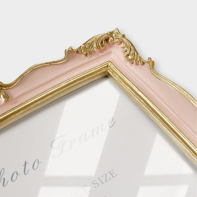 Cuspin 4x6 Vintage Picture Frame Pink and Gold Frame, 4 by 6 Photo Frames - Image 4