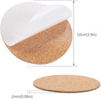 80 Pack Self-Adhesive Cork Coasters Round - Image 2