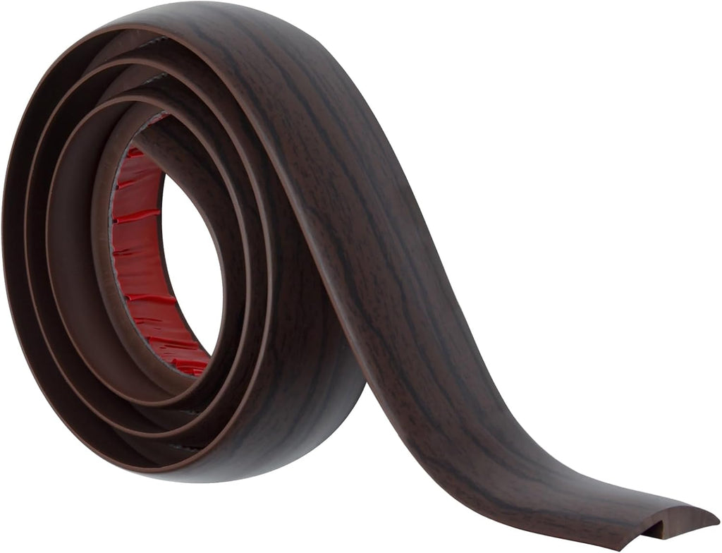 Floor Transition Strip Self Adhesive Carpet & Flooring Transitions Edging Trim Strip PVC Threshold Transitions Suitable for Threshold Height Less Than 5mm (3.3Ft, Black Walnut)