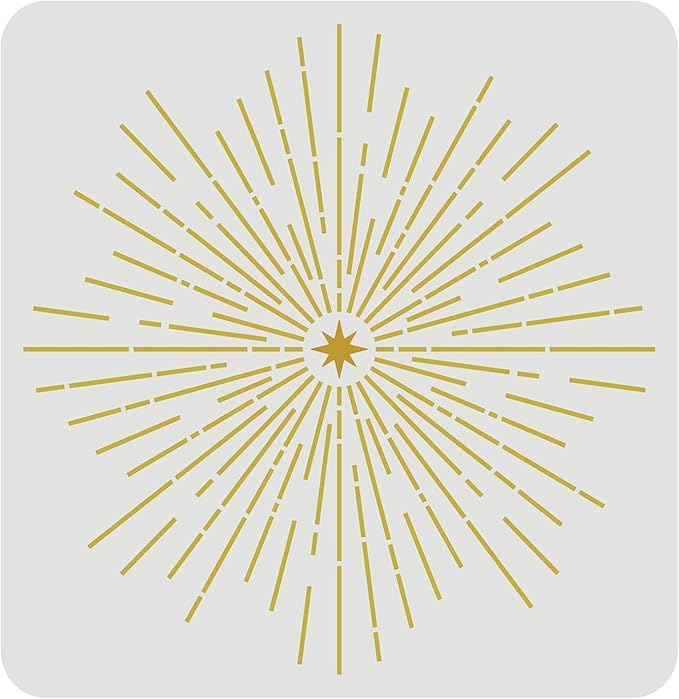 FINGERINSPIRE Starburst Stencils 11.8x11.8 inch Shining Stars Stencil | Square by FINGERINSPIRE