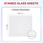 PATIKIL 4 x 4 Inch Transparent Stained Glass Sheets, 2 Sheets Mosaic Glass - Image 2