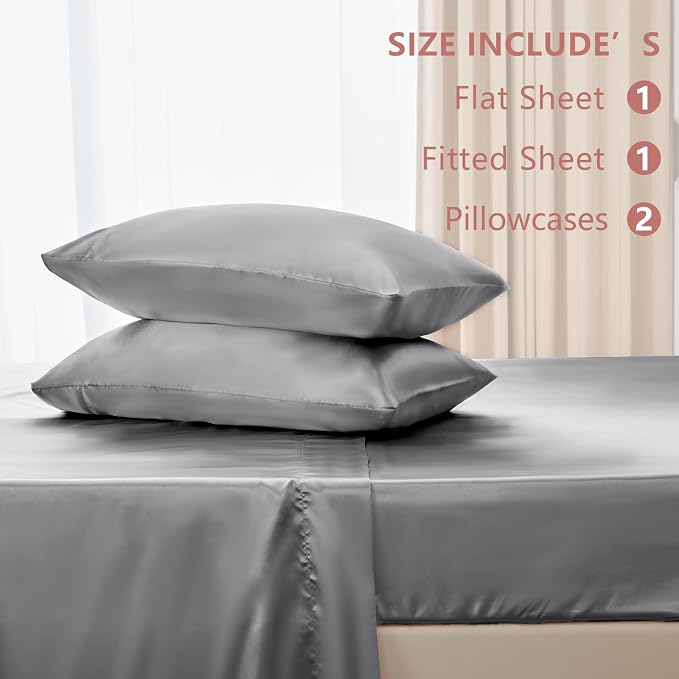 CozyLux Satin Sheets King Size Sheet Set - Image 6