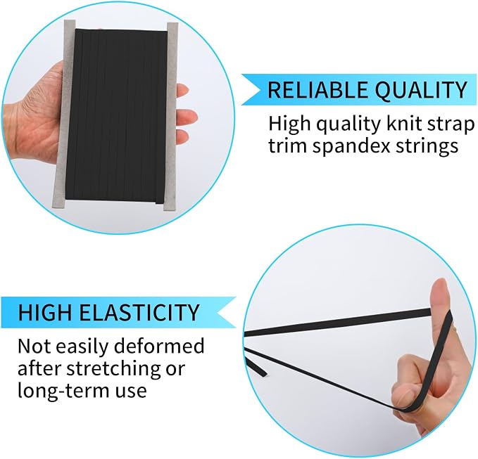Airisoer Elastic Band for Sewing, 1/4 Inch x 12 Yards High Elasticity Knit - Image 3