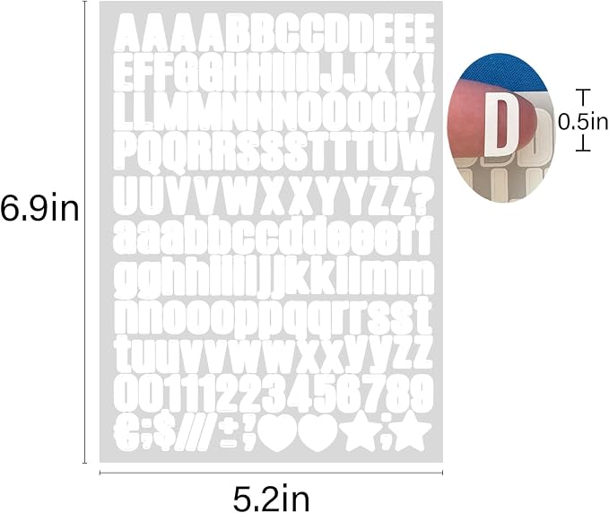 1550 Pieces 10 Sheets Letter Stickers, Vinyl Mailbox Numbers Alphabet Stickers - Image 3