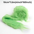 Shaggy Plush Faux Fur Fabric Precut Strips Fluorescent Green Fur Fluffy Fuzzy - Image 3