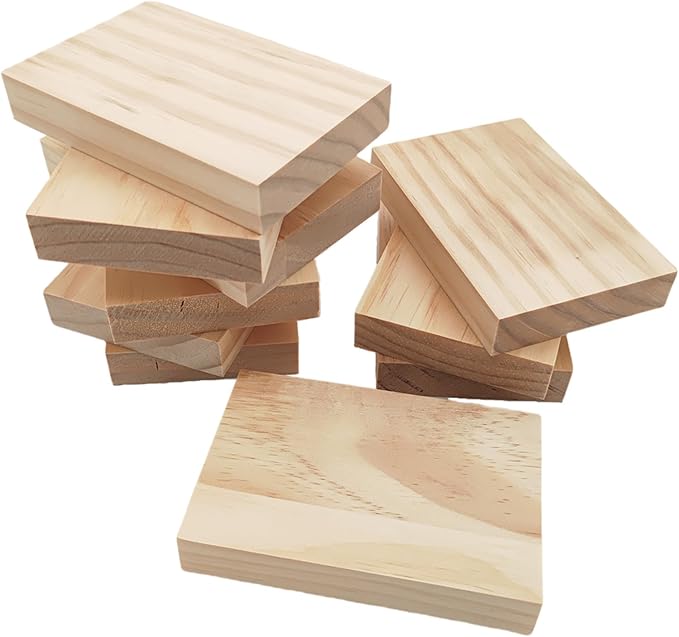 10PCS Rectangle Wood Boards Unfinished Wood Blocks by Anktily
