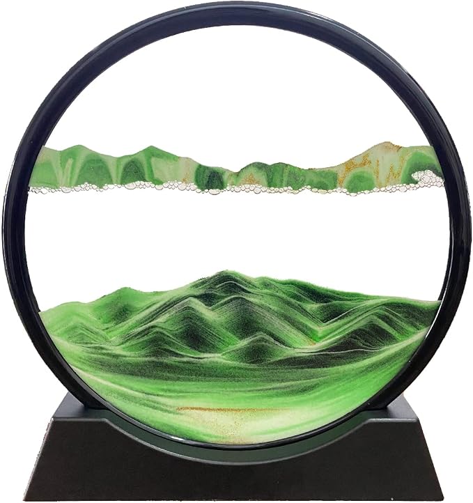 SOFLIY 3D Dynamic Sand Art Liquid Motion, Moving Sand Art Picture Round Glass by Unknown