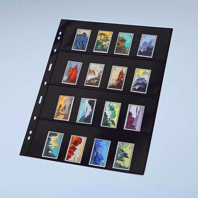 MUDOR 20 Sheets Stamp Pages for Collection Album Binder Book, 4 Pocket | 160 - Image 3