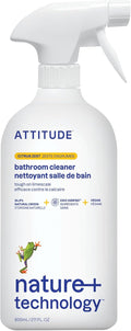 ATTITUDE Bathroom Cleaner Spray, EWG Verified, Plant-Based & Vegan, Safe for Bathroom Surfaces, Tiles, Tubs, Shower Walls, and Grout, Citrus Zest Scent, 27.1 Fl Oz