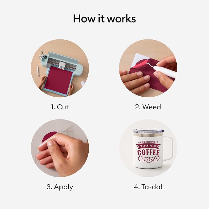 Cricut Premium Permanent Vinyl, Dark Red 3-Pack of 4ft Rolls - Image 5