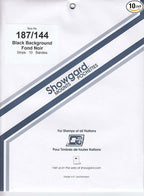 Pre-cut Black Stamp Mounts Size 187/144 by Showgard