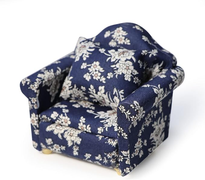 Dollhouse Couch with Pillow 1 12 Scale Miniature Sofa Arm Chair Living Room by Cuteminifulfillsallyourfantasiesabouttheminihomeinyourdreams