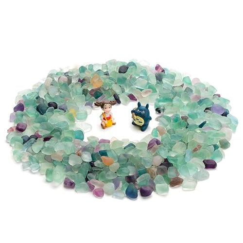 1 Lb Decorative Crystal Pebbles Irregular Shaped Fluorite Stones Small Tumbled - Image 2
