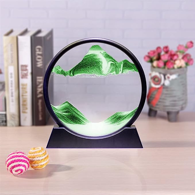 Arthink Moving Sand Art Picture in Motion Round Glass 3D Deep Sea Landscape - Image 6