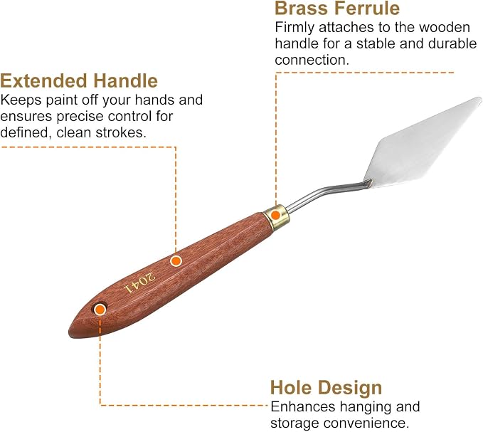 HARFINGTON Palette Knife Painting Tool 2.76" x 1.3" Stainless Steel Teardrop - Image 5