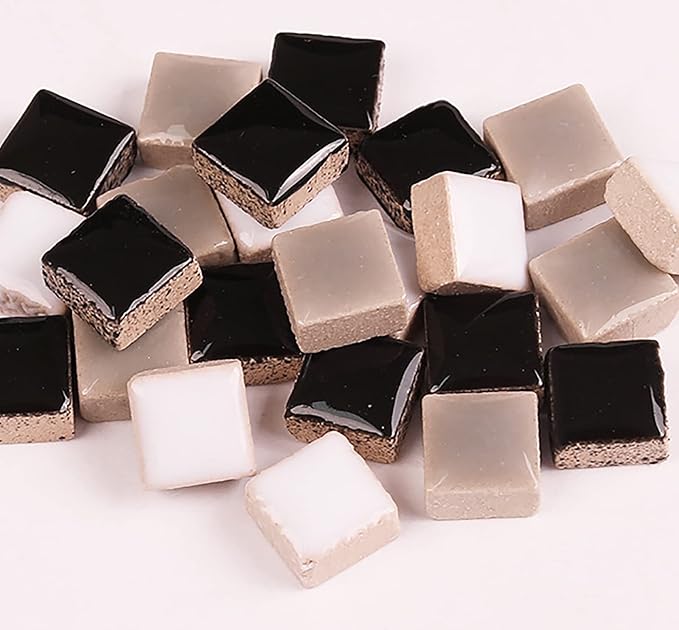 PINUO&KE 200 Pieces / 200 g Square Shapes 0.4x0.4 inch Square Ceramic Mosaic by PINUO%26KE