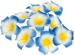 Pursuestar 100Pcs Blue Foam Hawaiian Frangipani Artificial Plumeria Flower by Pursuestar