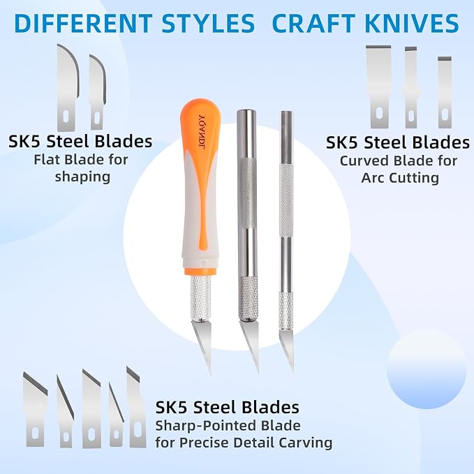 16-Piece Exacto Knife Set: 3 Hobby Knives &13 Industrial-Grade SK5 Steel Blades - Image 6