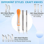 16-Piece Exacto Knife Set: 3 Hobby Knives &13 Industrial-Grade SK5 Steel Blades - Image 6