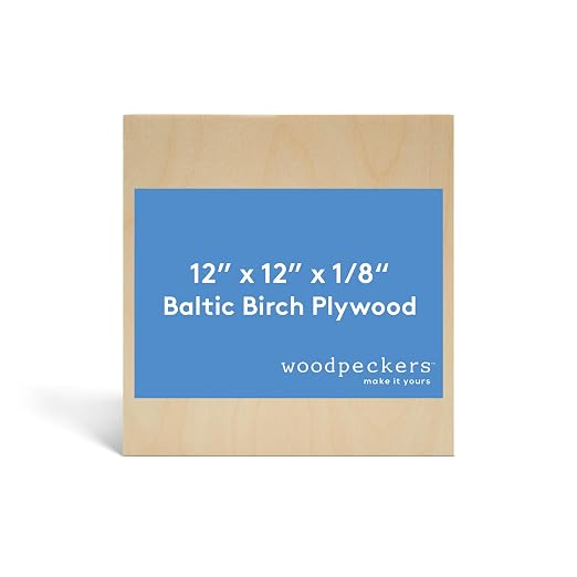 3 mm Baltic Birch Plywood 1/8 x 12 x 12 Inch, B/BB Grade Craft Wood, Stronger by Woodpeckers