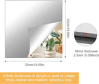20x20 in Acrylic Mirror Sheet for Wall, 2.5mm Plastic Wall Mirror | Non Glass - Image 2